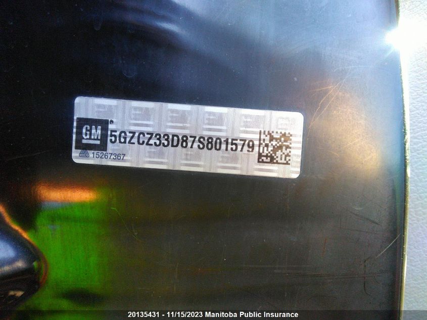 2007 Saturn Vue VIN: 5GZCZ33D87S801579 Lot: 20135431