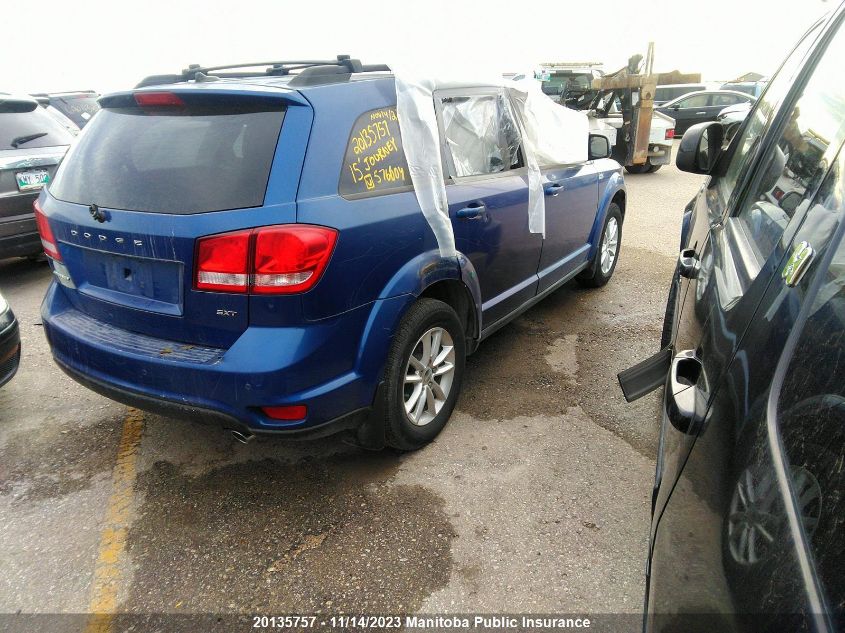 2015 Dodge Journey Sxt VIN: 3C4PDCCG4FT576604 Lot: 20135757