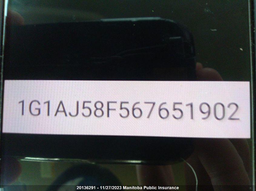 2006 Chevrolet Cobalt VIN: 1G1AJ58F567651902 Lot: 20136291