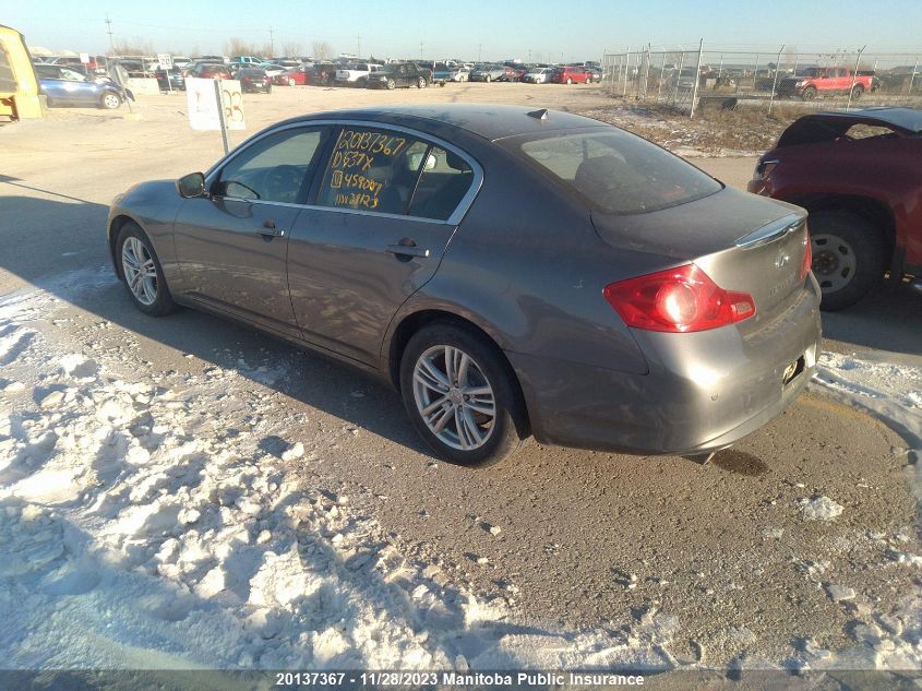 2010 Infiniti G37 X VIN: JN1CV6AR0AM459007 Lot: 20137367