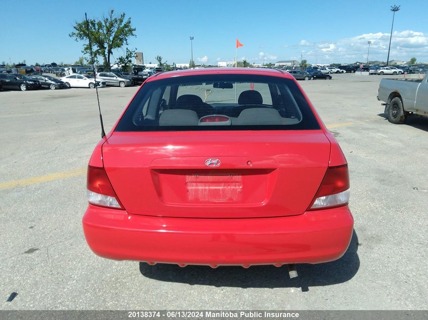 2001 Hyundai Accent Gs VIN: KMHCG35GX1U148680 Lot: 20138374