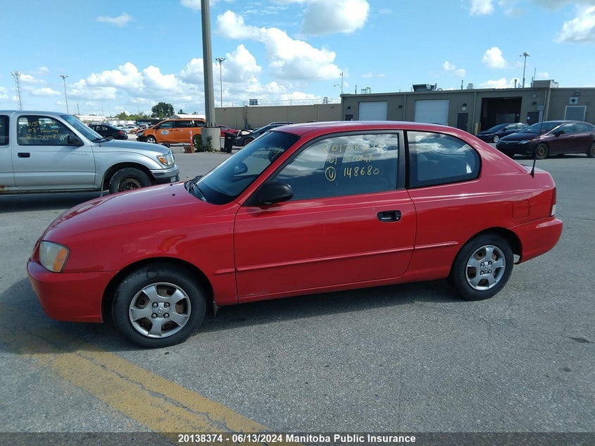 2001 Hyundai Accent Gs VIN: KMHCG35GX1U148680 Lot: 20138374