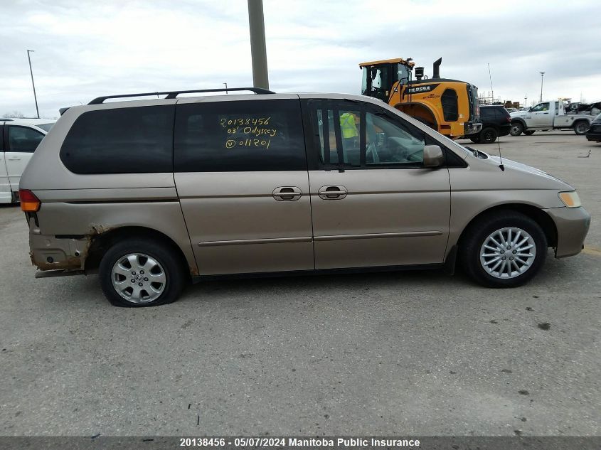 2003 Honda Odyssey Ex VIN: 2HKRL18623H011201 Lot: 20138456