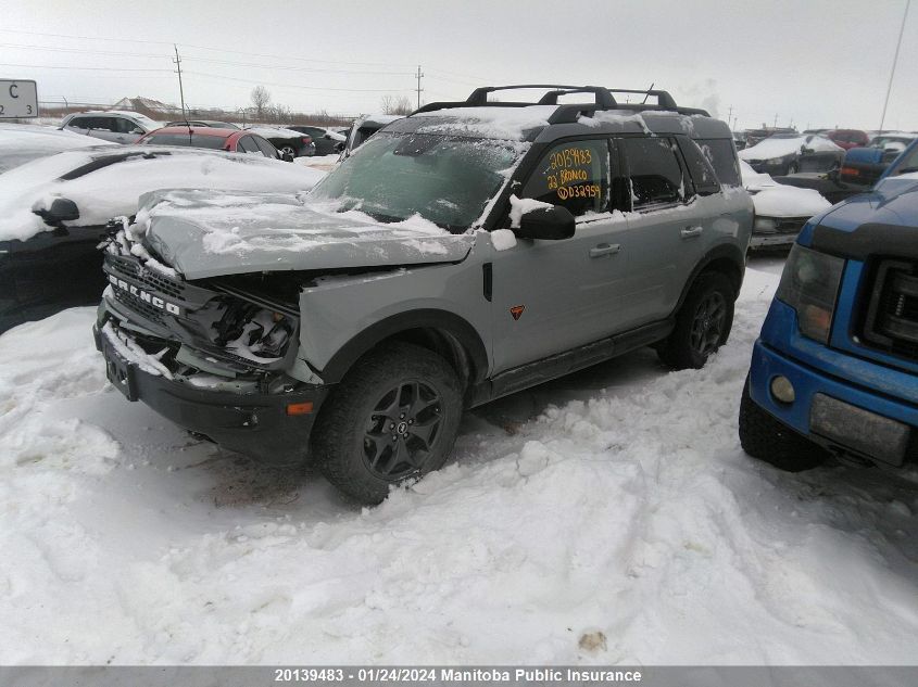 2022 Ford Bronco Sport Badlands VIN: 3FMCR9D92NRD32959 Lot: 20139483