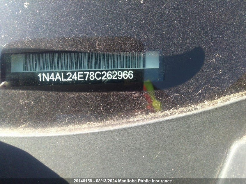 2008 Nissan Altima 2.5S VIN: 1N4AL24E78C262966 Lot: 20140158