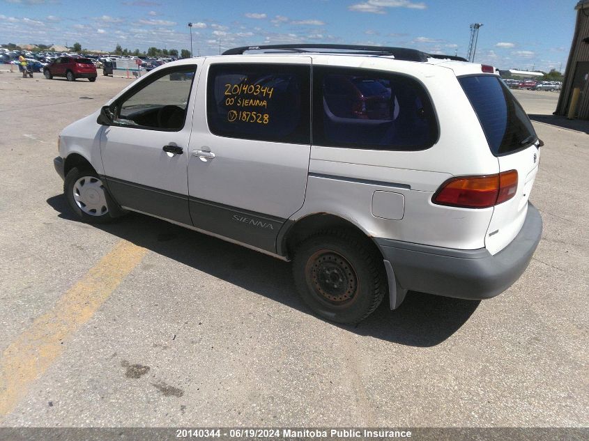 2000 Toyota Sienna Ce V6 VIN: 4T3ZF19C9YU187528 Lot: 20140344