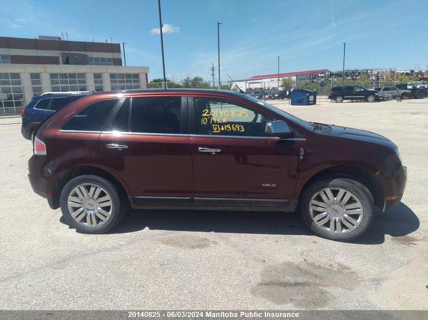 2010 Lincoln Mkx VIN: 2LMDJ8JC8ABJ15693 Lot: 20140825