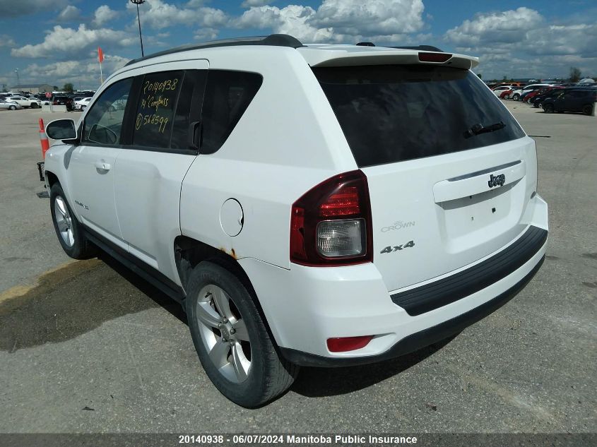 2014 Jeep Compass North VIN: 1C4NJDAB6ED568599 Lot: 20140938