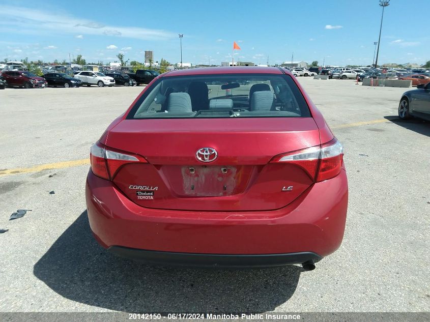 2015 Toyota Corolla Le VIN: 2T1BURHE1FC248581 Lot: 20142150