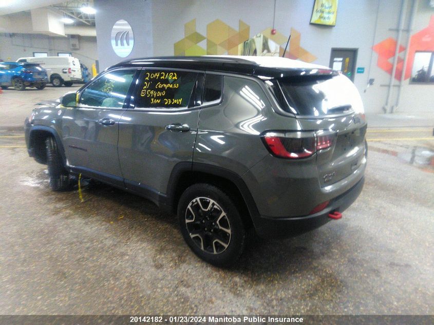 2021 Jeep Compass Trailhawk VIN: 3C4NJDDB2MT594010 Lot: 20142182