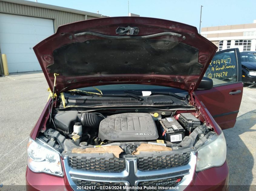 2014 Dodge Grand Caravan Se VIN: 2C4RDGBG8ER174278 Lot: 20142417