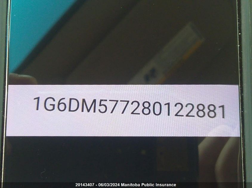 2008 Cadillac Cts 3.6L VIN: 1G6DM577280122881 Lot: 20143407