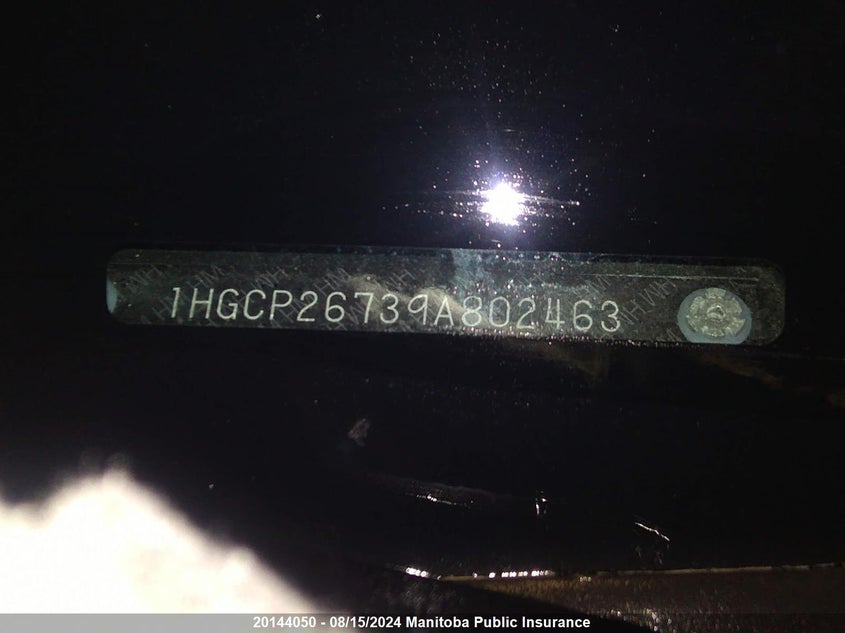 2009 Honda Accord Ex VIN: 1HGCP26739A802463 Lot: 20144050