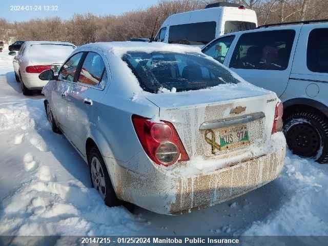 2013 Chevrolet Sonic Lt VIN: 1G1JC5EH8D4251475 Lot: 20147215