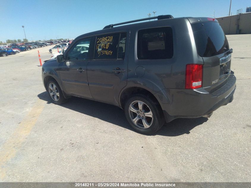 2012 Honda Pilot Ex-L VIN: 5FNYF4H5XCB504604 Lot: 20148211