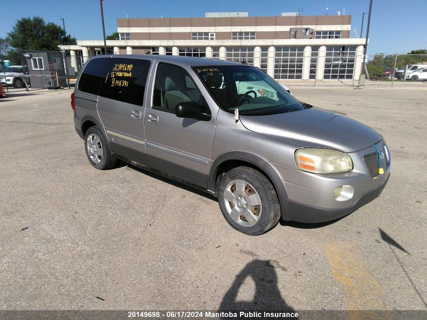 2006 Pontiac Montana Sv6 VIN: 1GMDU03LX6D148391 Lot: 20149698