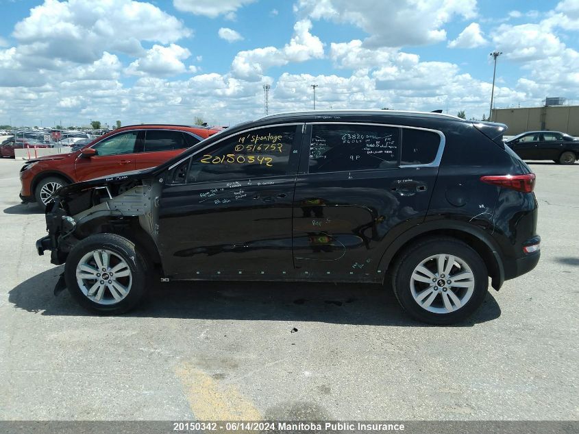 2019 Kia Sportage Lx VIN: KNDPMCAC7K7516752 Lot: 20150342