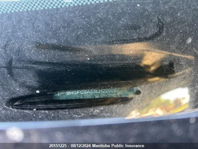 2020 Honda Civic Si VIN: 2HGFC3A53LH220067 Lot: 20151225