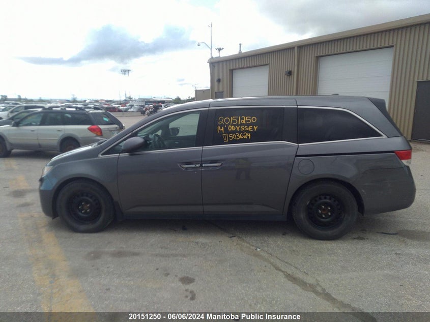 2014 Honda Odyssey Ex-L VIN: 5FNRL5H62EB503624 Lot: 20151250