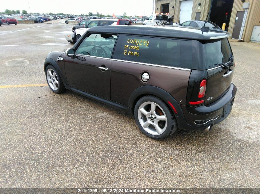 2009 Mini Cooper S Clubman VIN: WMWMM33579TP90193 Lot: 20151299