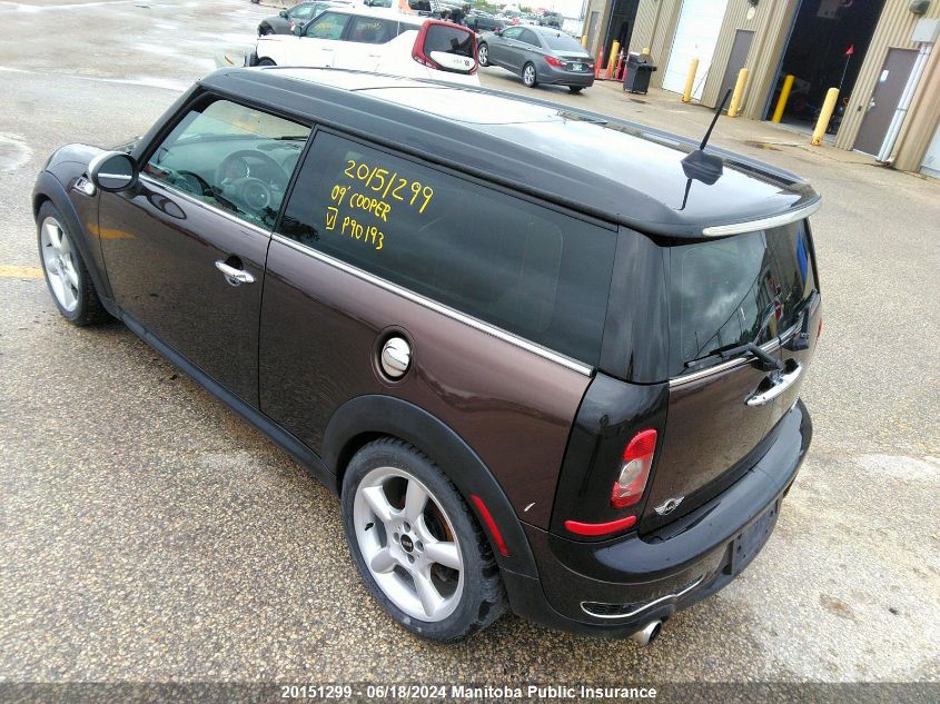 2009 Mini Cooper S Clubman VIN: WMWMM33579TP90193 Lot: 20151299