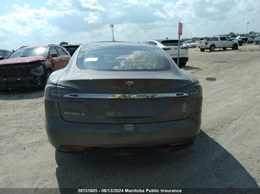 2016 Tesla Model S 75D VIN: 5YJSA1E2XGF156743 Lot: 20151605