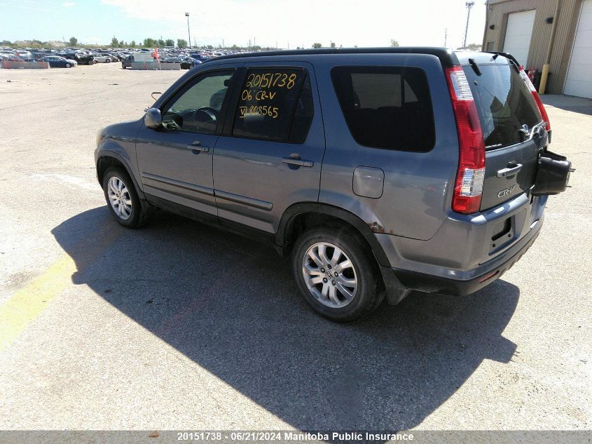 2006 Honda Cr-V Ex-L VIN: JHLRD78986C808565 Lot: 20151738