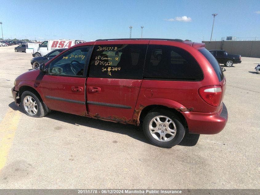 2003 Dodge Caravan Se VIN: 1D4GP25RX3B255621 Lot: 20151778