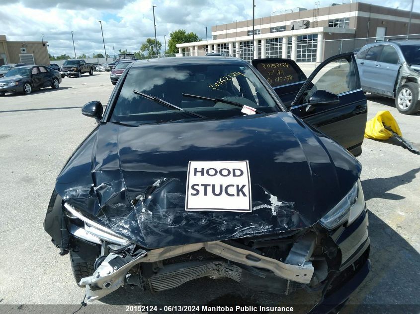 2017 Audi A4 2.0T Quattro VIN: WAUANAF49HN015758 Lot: 20152124