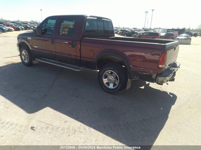 2005 Ford F250 Sd Lariat Crew Cab VIN: 1FTSW21PX5EC26331 Lot: 20152656