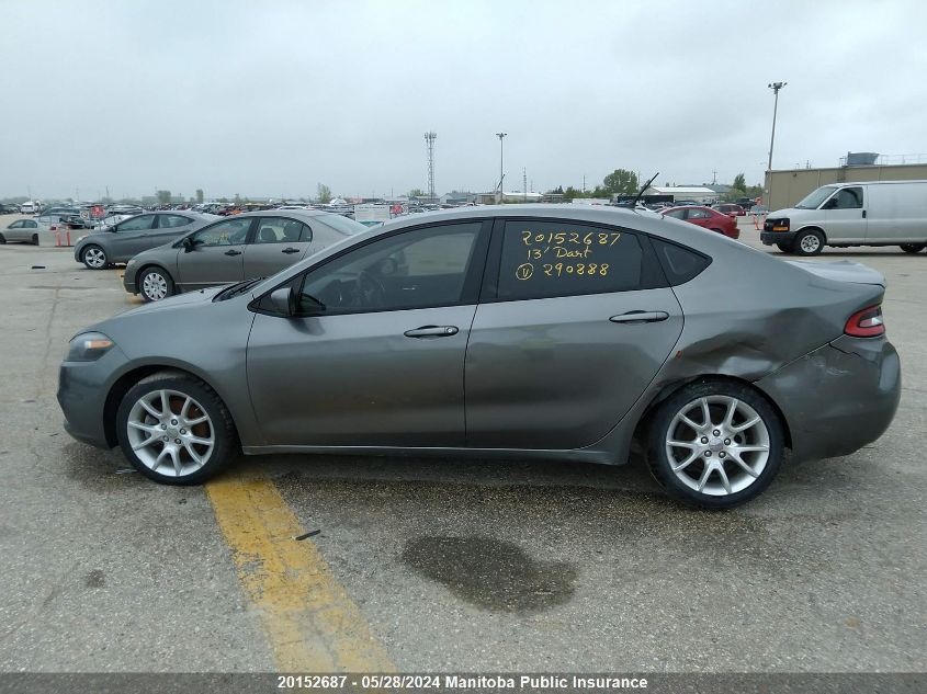 2013 Dodge Dart Sxt VIN: 1C3CDFBAXDD290888 Lot: 20152687