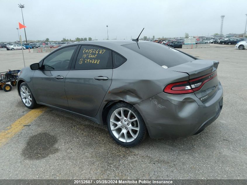 2013 Dodge Dart Sxt VIN: 1C3CDFBAXDD290888 Lot: 20152687