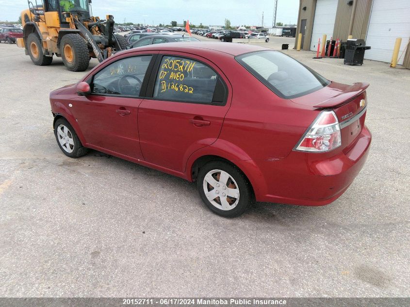 2007 Chevrolet Aveo Ls VIN: KL1TD556X7B126822 Lot: 20152711