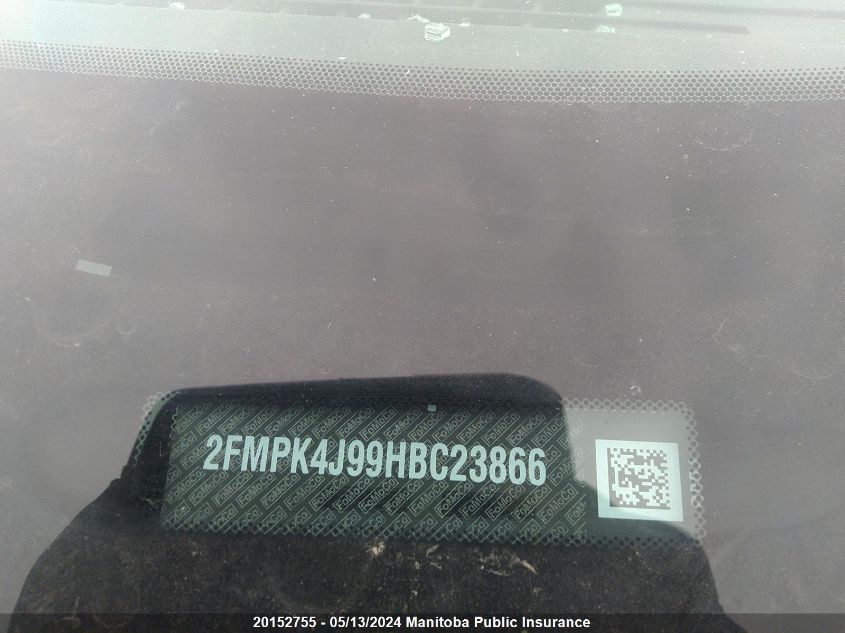 2017 Ford Edge Sel VIN: 2FMPK4J99HBC23866 Lot: 20152755