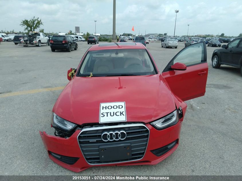 2013 Audi A4 2.0T Quattro VIN: WAUBFCFL3DN050410 Lot: 20153051