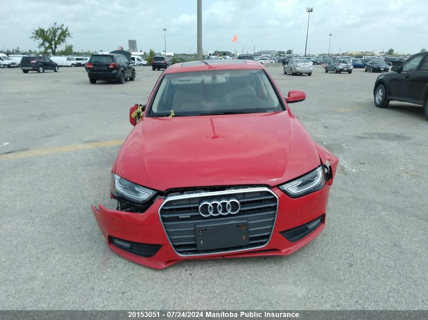 2013 Audi A4 2.0T Quattro VIN: WAUBFCFL3DN050410 Lot: 20153051