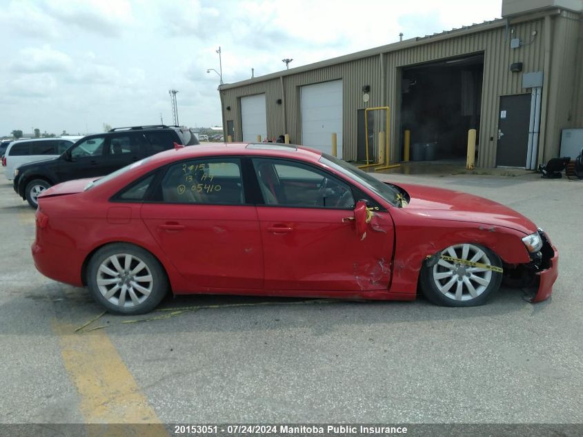 2013 Audi A4 2.0T Quattro VIN: WAUBFCFL3DN050410 Lot: 20153051