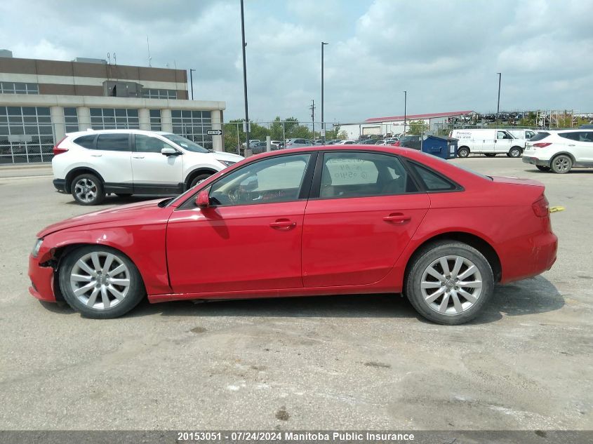 2013 Audi A4 2.0T Quattro VIN: WAUBFCFL3DN050410 Lot: 20153051