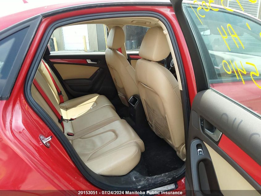 2013 Audi A4 2.0T Quattro VIN: WAUBFCFL3DN050410 Lot: 20153051