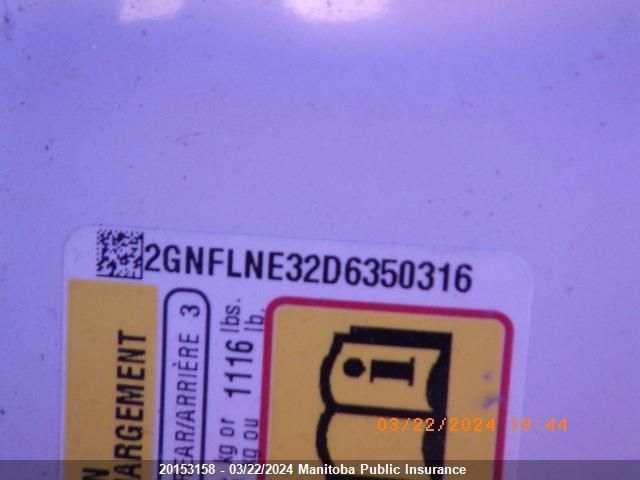 2013 Chevrolet Equinox Lt VIN: 2GNFLNE32D6350316 Lot: 39241745