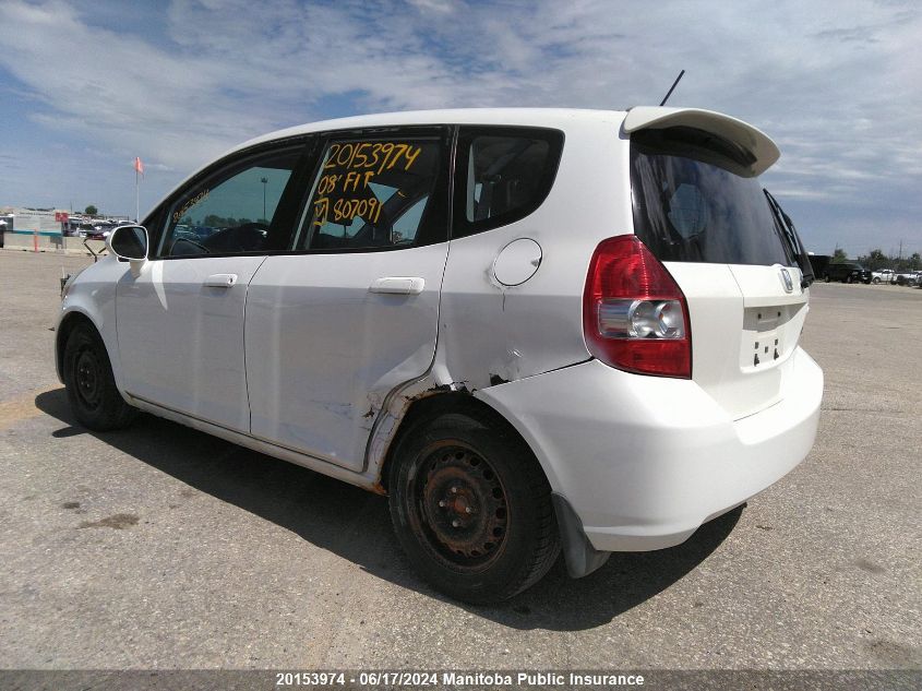 2008 Honda Fit Lx VIN: JHMGD37438S807091 Lot: 20153974