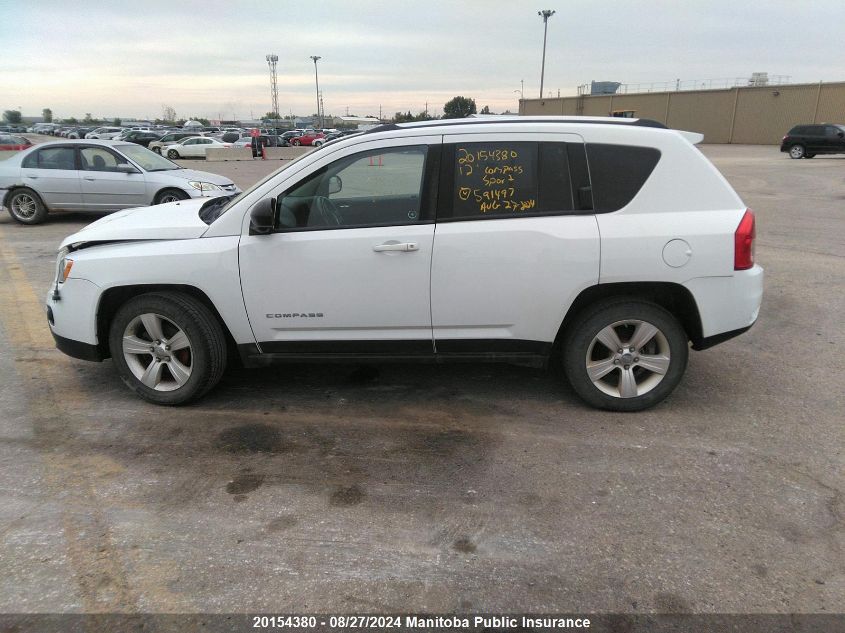 2012 Jeep Compass Sport VIN: 1C4NJDAB7CD591497 Lot: 20154380