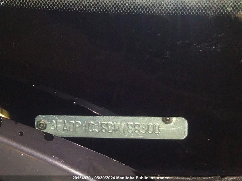 2011 Ford Fiesta Sel VIN: 3FADP4CJ8BM188300 Lot: 20154970