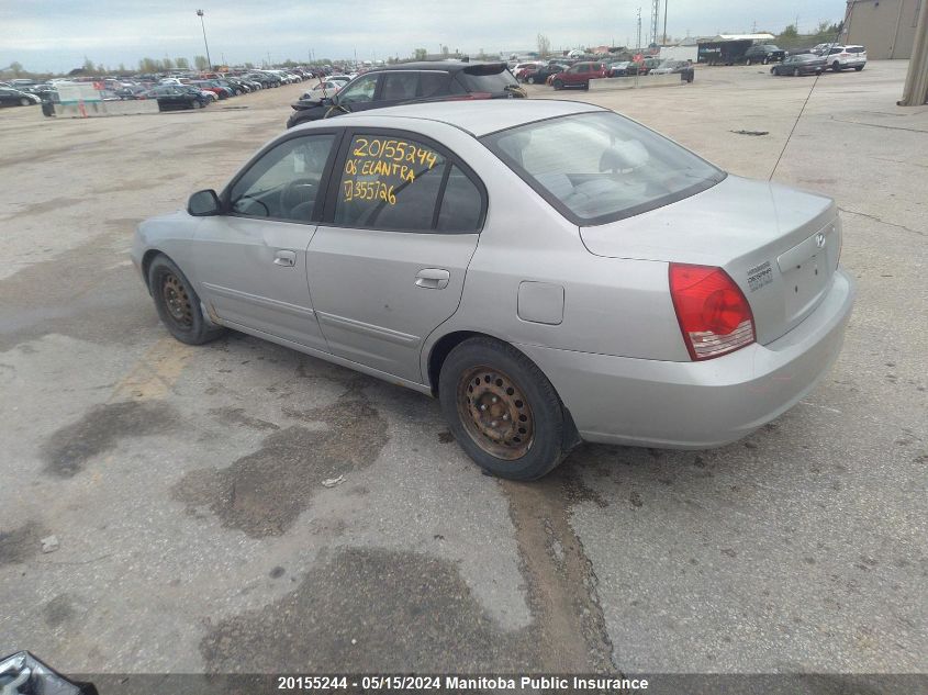 2006 Hyundai Elantra Ve VIN: KMHDN45D66U355726 Lot: 20155244