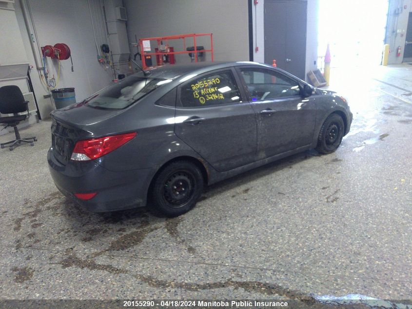 2013 Hyundai Accent Gls VIN: KMHCU4AE1DU329612 Lot: 20155290