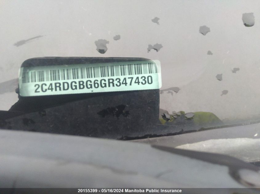 2016 Dodge Grand Caravan Se VIN: 2C4RDGBG6GR347430 Lot: 20155399