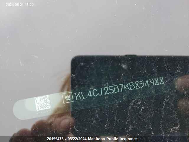 2019 Buick Encore Sport Touring VIN: KL4CJ2SB7KB854988 Lot: 20155473