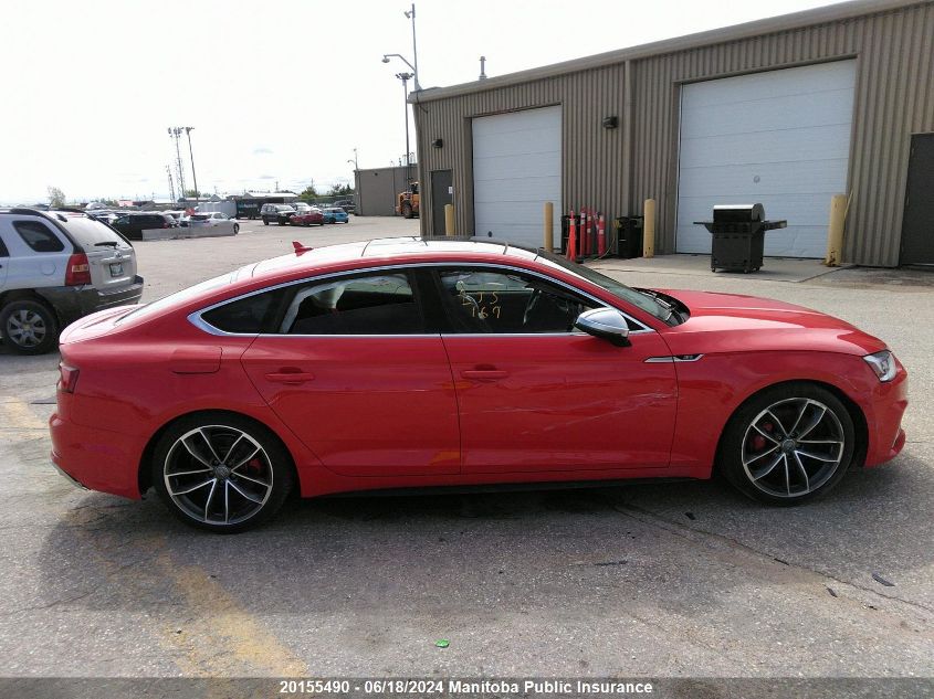 2018 Audi S5 3.0T Quattro VIN: WAUC4CF54JA099338 Lot: 20155490