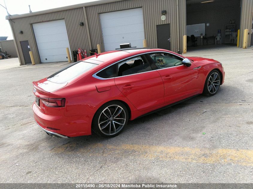 2018 Audi S5 3.0T Quattro VIN: WAUC4CF54JA099338 Lot: 20155490