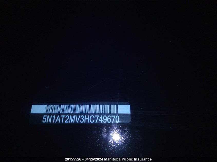 2017 Nissan Rogue Sv VIN: 5N1AT2MV3HC749670 Lot: 20155526